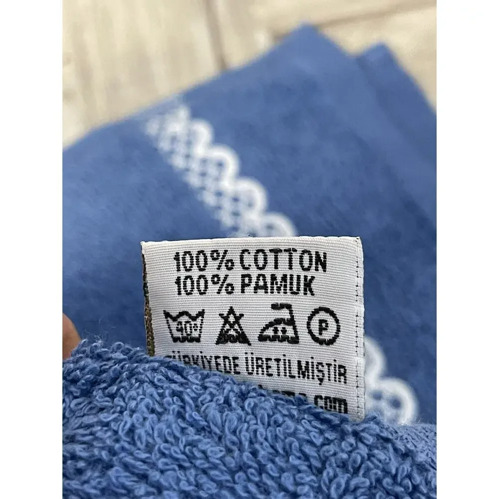 Alex Turkish Towel Blue Bath Cotton Sauna Embroidered Lightweight A4
